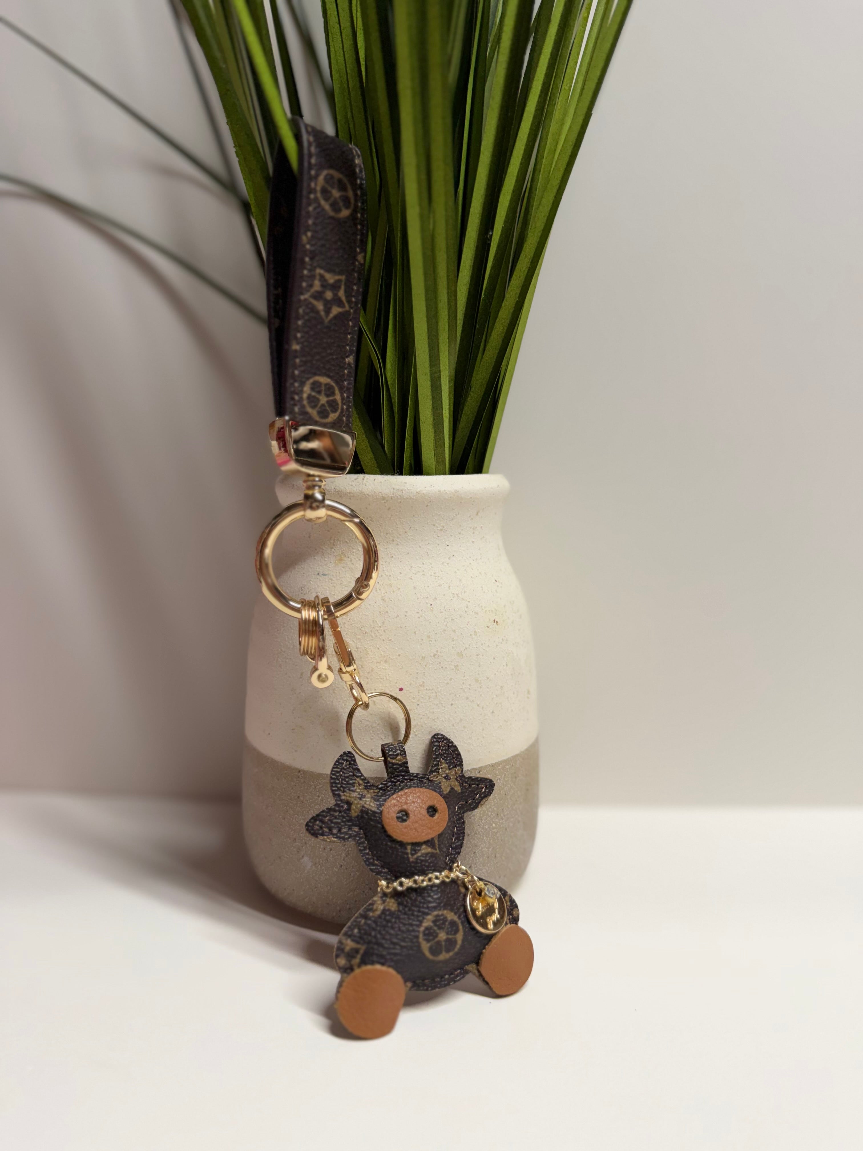 LV Y2K Cow Keychain