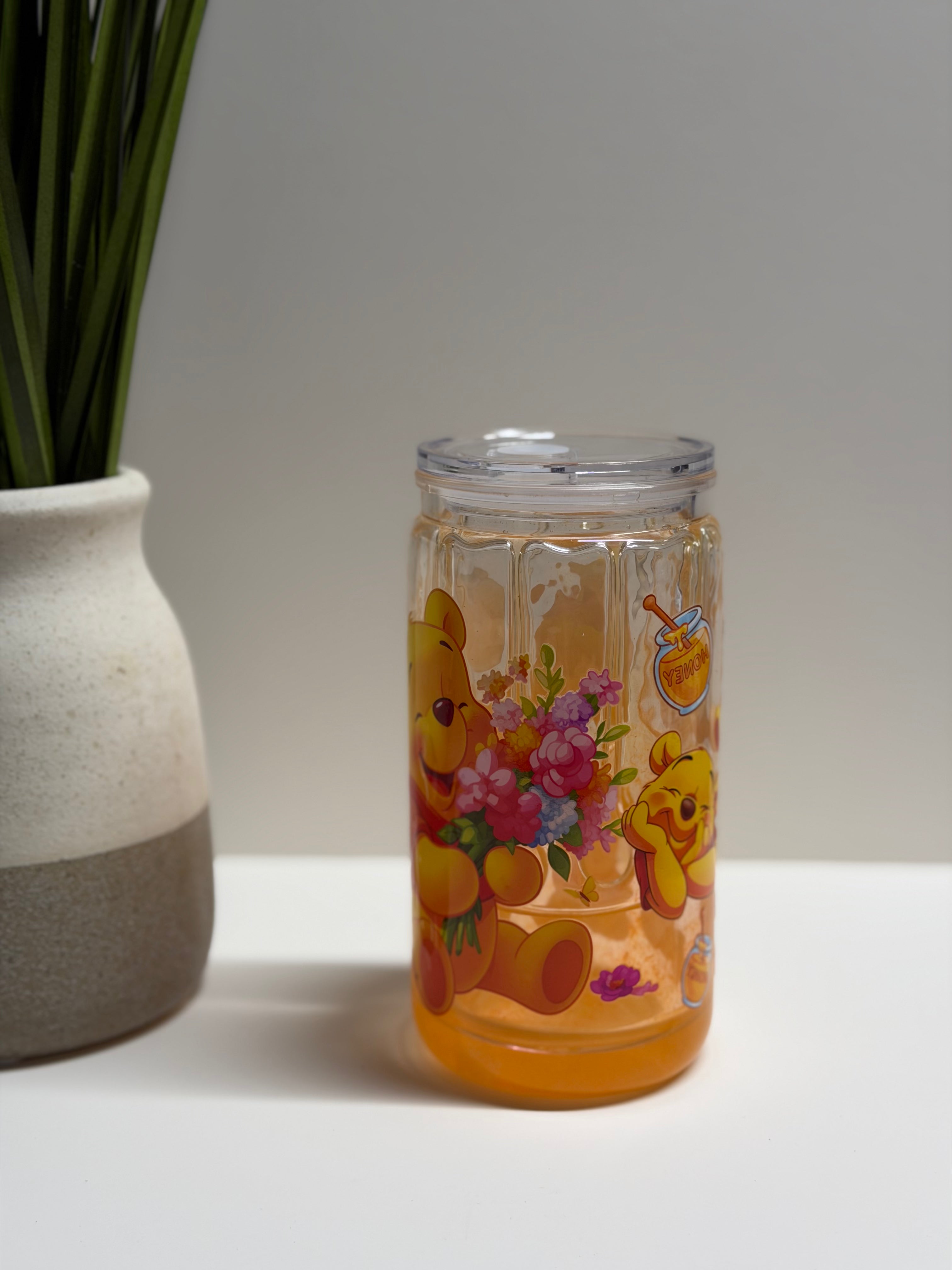 16oz Custom Honey Drip Pooh Snow Globe Tumbler