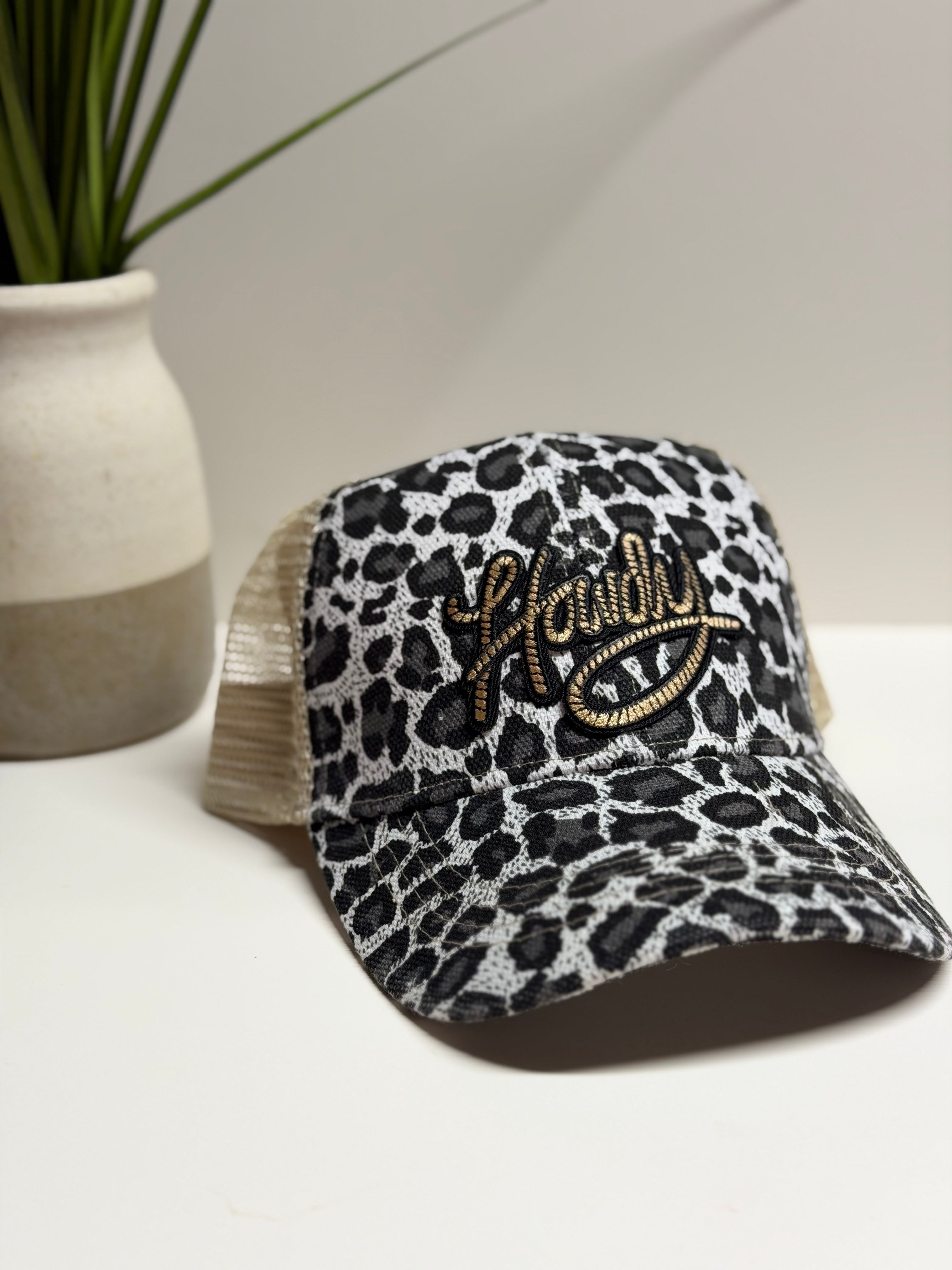 Custom Cheetah “Howdy” Trucker Hat