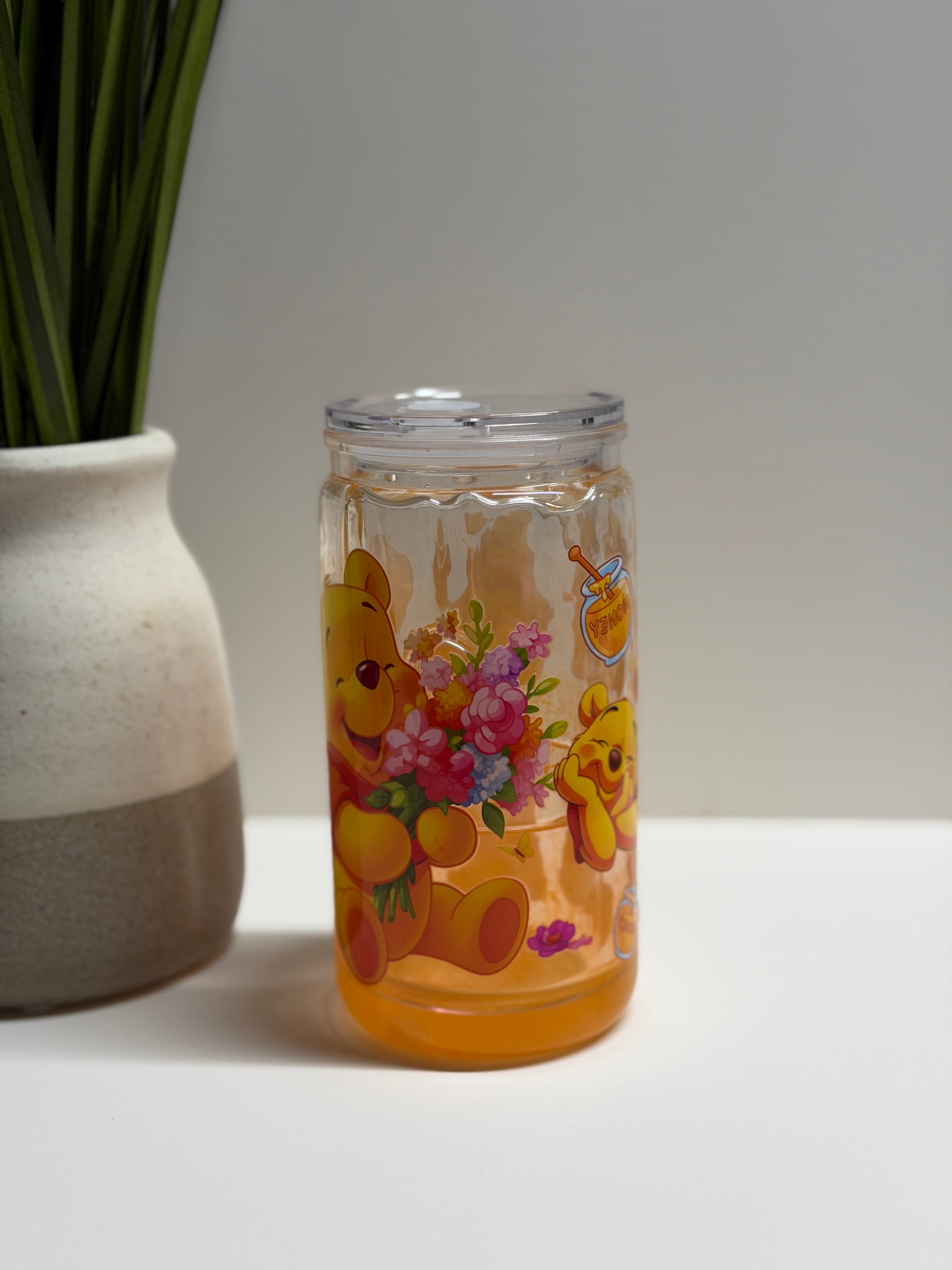 16oz Custom Honey Drip Pooh Snow Globe Tumbler